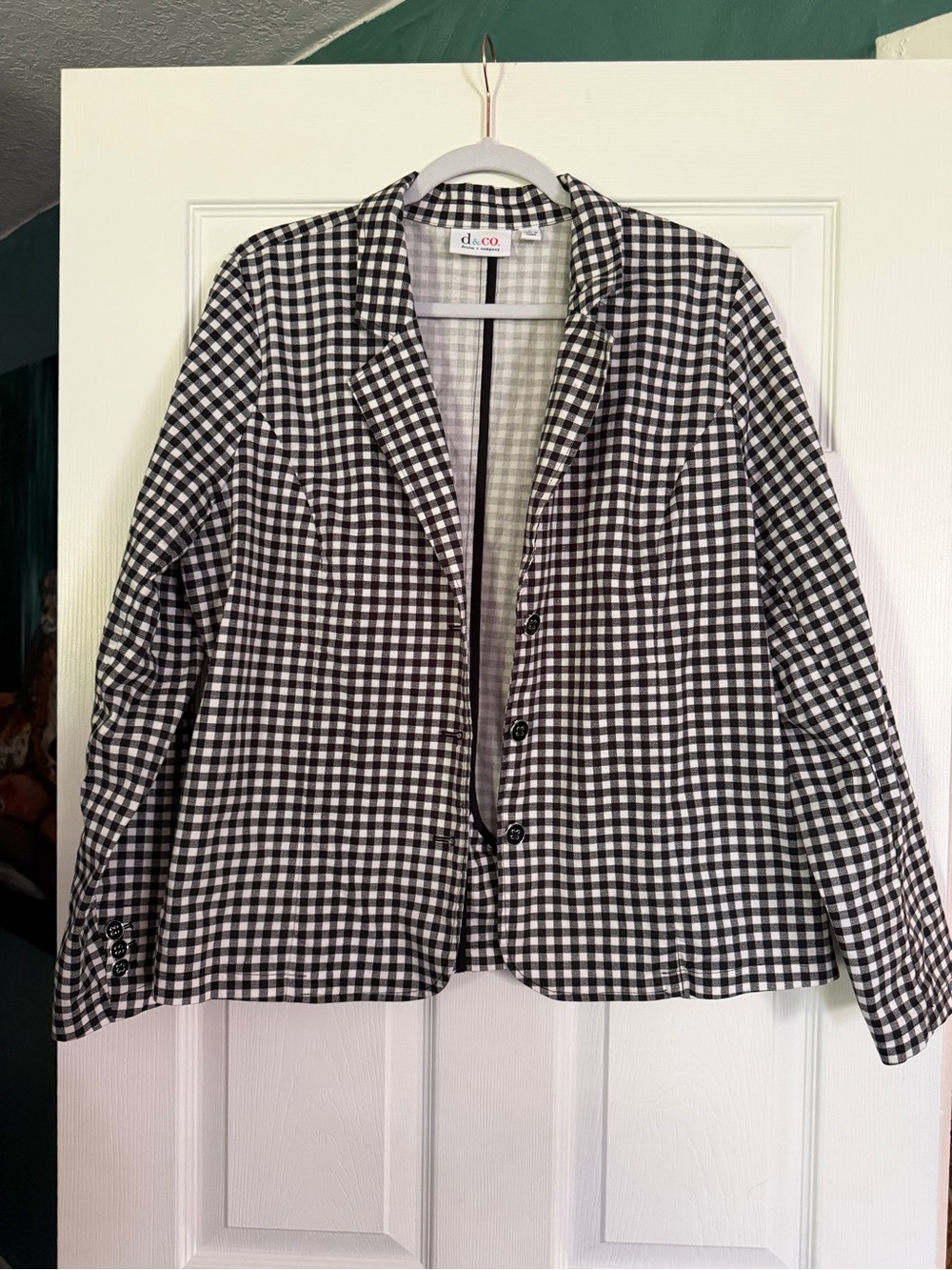 Checked Black & White Gingham Blazer